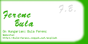 ferenc bula business card